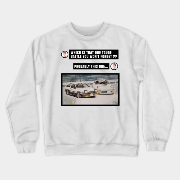 Initial D AE86 VS FC3S Crewneck Sweatshirt by MOTOSHIFT